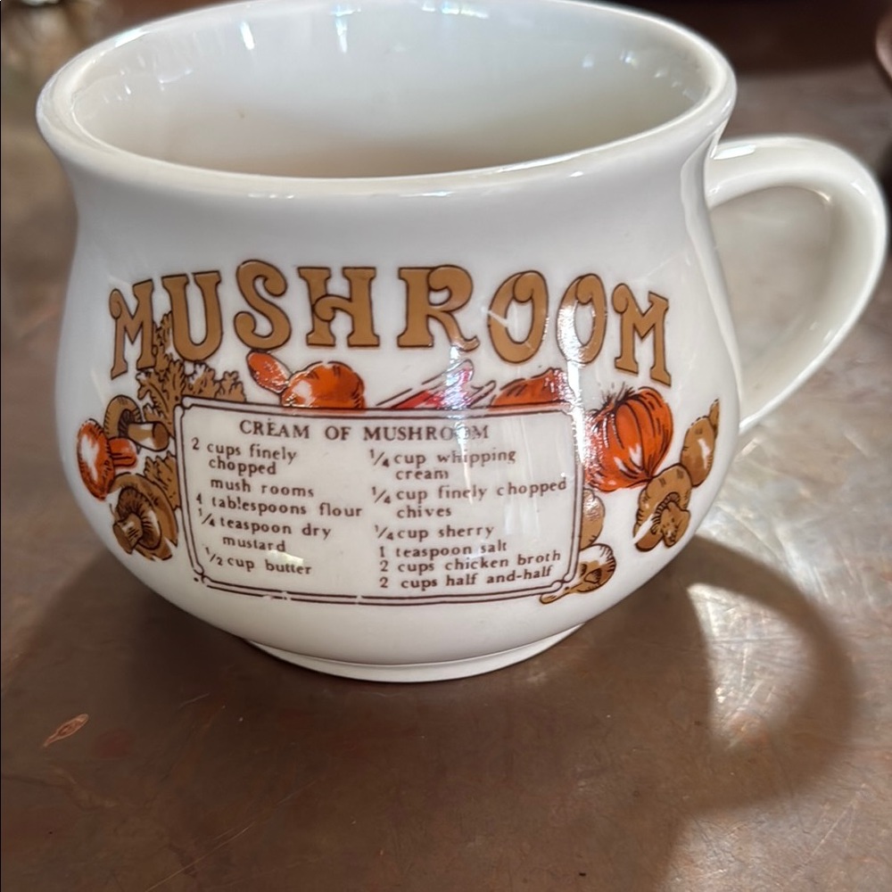 Vintage Mushroom Recipe Mug